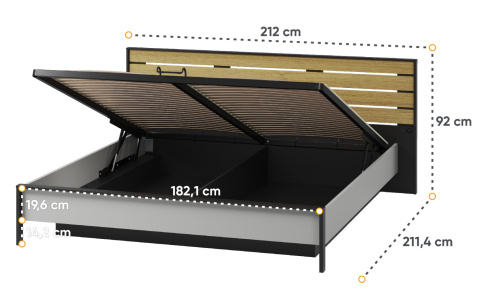 Łóżko Gris GS-02/180, łóżko ze stależem