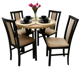 Okrągły stół Jaga z krzesłami Milano 7 (wybór kolorystyki)