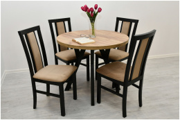 Okrągły stół Jaga z krzesłami Milano 7 (wybór kolorystyki)