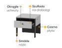 Stolik nocny Gris, GS-05, stolik nocny z oświetleniem