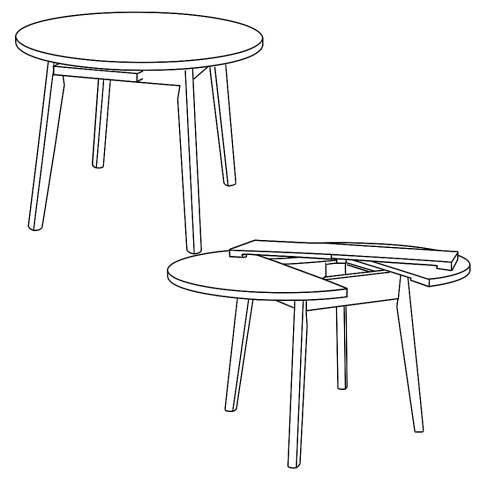 Okrągły, rozkładany stół Oslo 3L fi 100 cm rozkładany do 130 cm Okrągły, rozkładany stół Oslo 3L fi 100 cm rozkładany do 130 cm