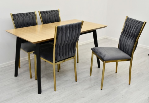 Loftowy styl z nutą glamour, stół Oslo X oraz krzesła El-da Loftowy styl z nutą glamour, stół Oslo X oraz krzesła El-da