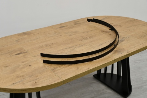 Okrągły, rozkładany stół Lamel Fit z maskownicą