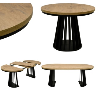 Okrągły, rozkładany stół Lamel Fit z maskownicą