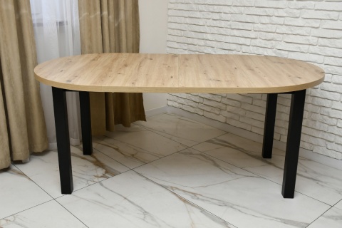 Rozkładany, okrągły stół Poli 4 oraz 4 krzesła Divo 2