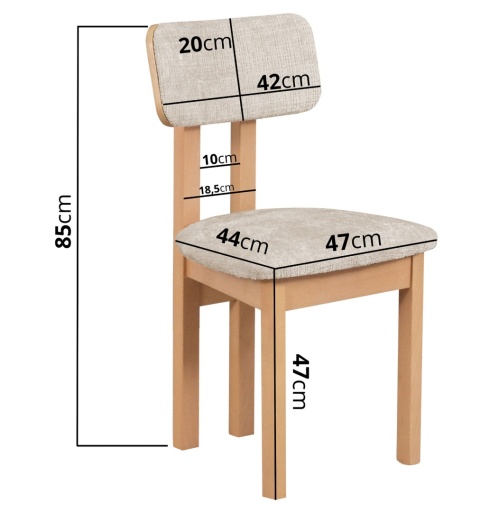 Rozkładany, okrągły stół Poli 4 oraz 4 krzesła Divo 4