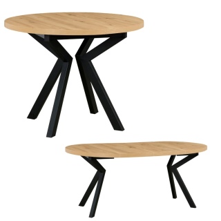 Loftowy, okrągły stół Ikon 8 fi 100 do 180 cm