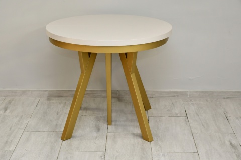 Rozkładany, okrągły stół na złotych nogach Golden Ray (wybierz wymiar)