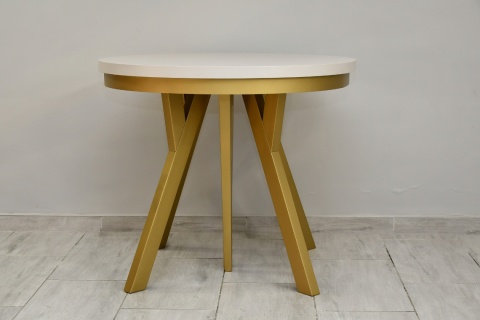 Rozkładany, okrągły stół na złotych nogach Golden Ray (wybierz wymiar)