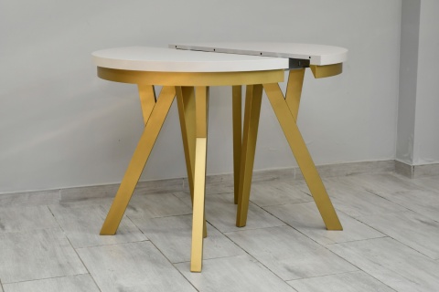 Rozkładany, okrągły stół na złotych nogach Golden Ray (wybierz wymiar)