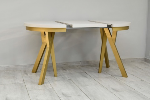 Rozkładany, okrągły stół na złotych nogach Golden Ray (wybierz wymiar)