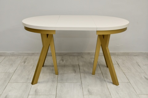 Rozkładany, okrągły stół na złotych nogach Golden Ray (wybierz wymiar)