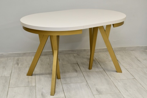 Rozkładany, okrągły stół na złotych nogach Golden Ray (wybierz wymiar)