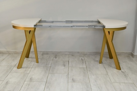 Rozkładany, okrągły stół na złotych nogach Golden Ray (wybierz wymiar)