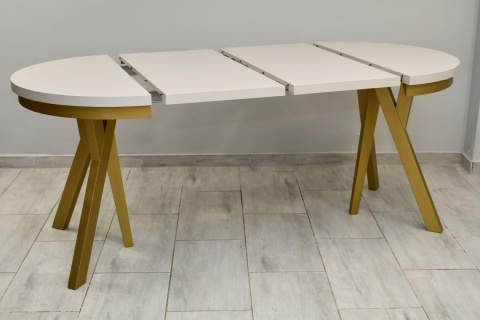 Rozkładany, okrągły stół na złotych nogach Golden Ray (wybierz wymiar)