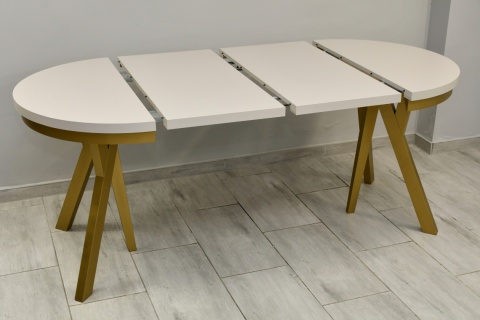 Rozkładany, okrągły stół na złotych nogach Golden Ray (wybierz wymiar)