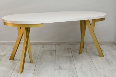 Rozkładany, okrągły stół na złotych nogach Golden Ray (wybierz wymiar)