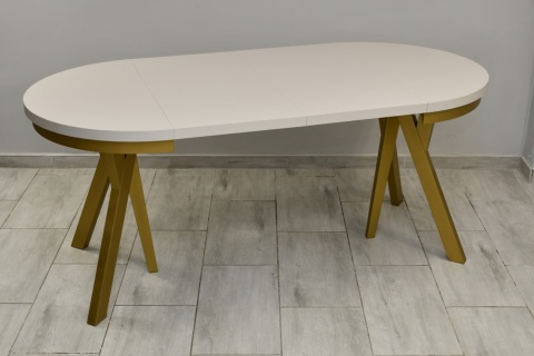 Rozkładany, okrągły stół na złotych nogach Golden Ray (wybierz wymiar)