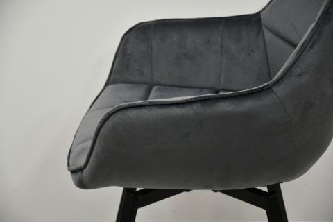 Rozkładany stół okrągły Lamel Fit + obrotowe krzesła welurowe EL-LU