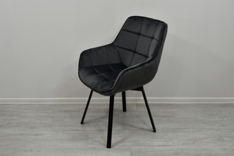 Rozkładany stół okrągły Lamel Fit + obrotowe krzesła welurowe EL-LU