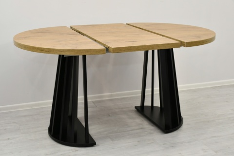 Rozkładany stół okrągły Lamel Fit + obrotowe krzesła welurowe EL-LU