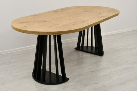 Rozkładany stół okrągły Lamel Fit + obrotowe krzesła welurowe EL-LU