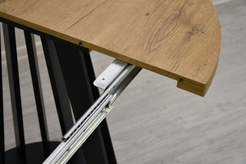 Rozkładany stół okrągły Lamel Fit + obrotowe krzesła welurowe EL-LU