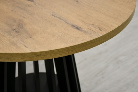 Rozkładany stół okrągły Lamel Fit + obrotowe krzesła welurowe EL-LU