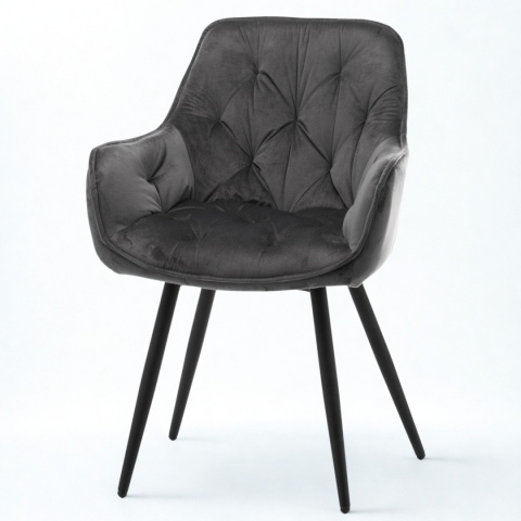 Zestaw 4 krzeseł Sino, krzesła z podłokietnikami, szare krzesła