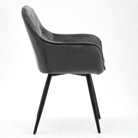 Zestaw 4 krzeseł Sino, krzesła z podłokietnikami, szare krzesła