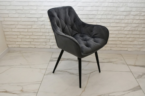 Zestaw 4 krzeseł Sino, krzesła z podłokietnikami, szare krzesła