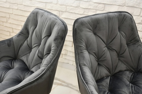 Zestaw 4 krzeseł Sino, krzesła z podłokietnikami, szare krzesła