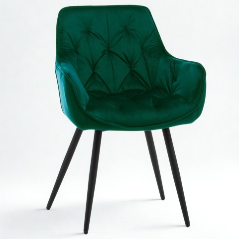 Zestaw 4 krzeseł Sino, krzesła z podłokietnikami, zielone krzesła