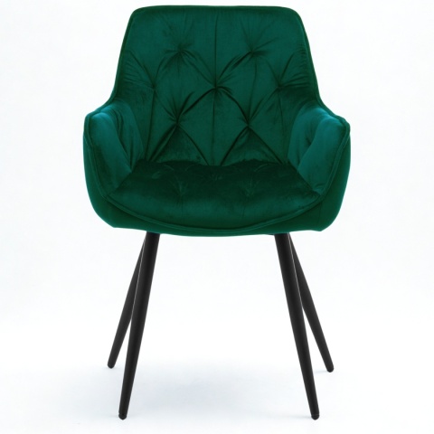 Zestaw 4 krzeseł Sino, krzesła z podłokietnikami, zielone krzesła