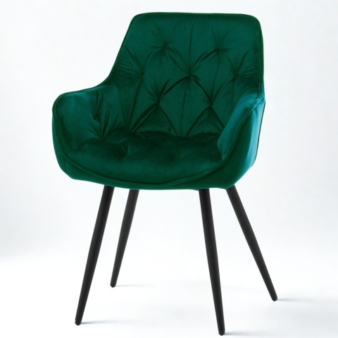 Zestaw 4 krzeseł Sino, krzesła z podłokietnikami, zielone krzesła