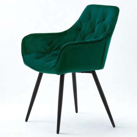 Zestaw 4 krzeseł Sino, krzesła z podłokietnikami, zielone krzesła