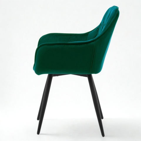 Zestaw 4 krzeseł Sino, krzesła z podłokietnikami, zielone krzesła