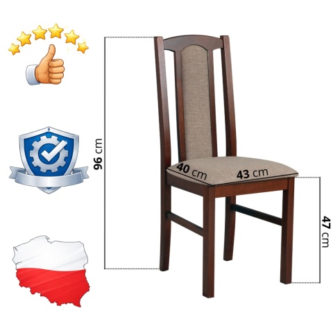 Drewniane krzesło Bos 7, krzesło do jadalni, krzesło do kuchni