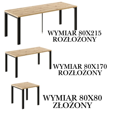 Kwadratowy stół Garant, wybierz wymiar i kolor blatu