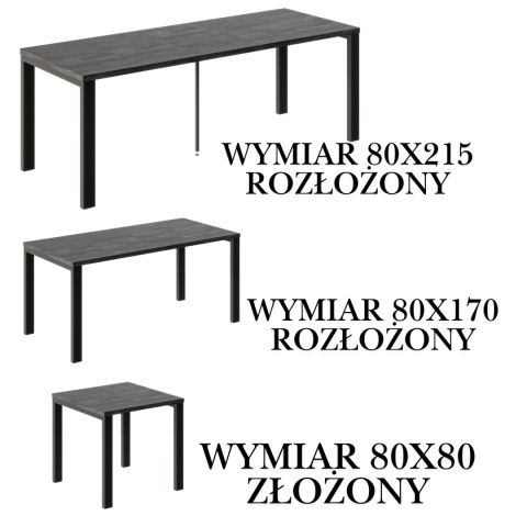 Kwadratowy stół Garant, wybierz wymiar i kolor blatu