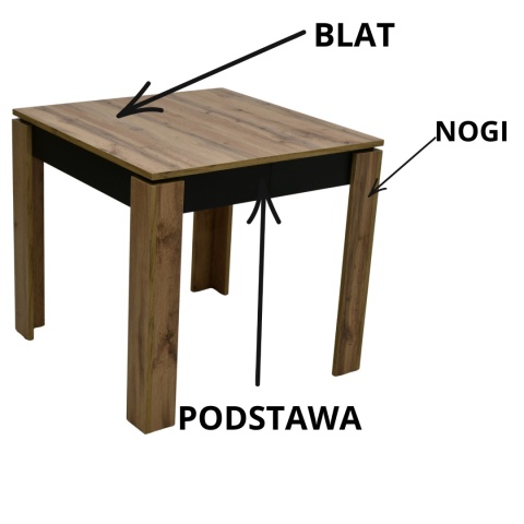 Kwadratowy stół S-44pcb wybór wymiaru i kolorystyki