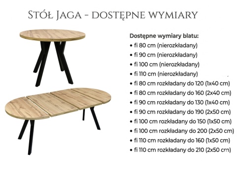 Okrągły stół Jaga (wybierz wymiar i kolorystykę) oraz obrotowe krzesła Aro