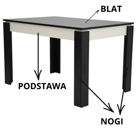 Prostokątny stół S-44pcb wybór wymiaru i kolorystyki