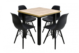 Mały stół Max 8 80/80 rozkładany do 160 oraz 4 krzesła K-87