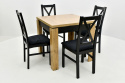 Rozkładany stół S-44p 70x70 do 150 oraz 4 drewniane krzesła Nilo 10