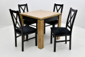 Rozkładany stół S-44p 70x70 do 150 oraz 4 drewniane krzesła Nilo 10