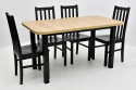 Stół Wenus 2 80/140 rozkładany do 180 oraz 4 krzesła Bos 10 drewniane siedzisko / wybór ilości krzeseł